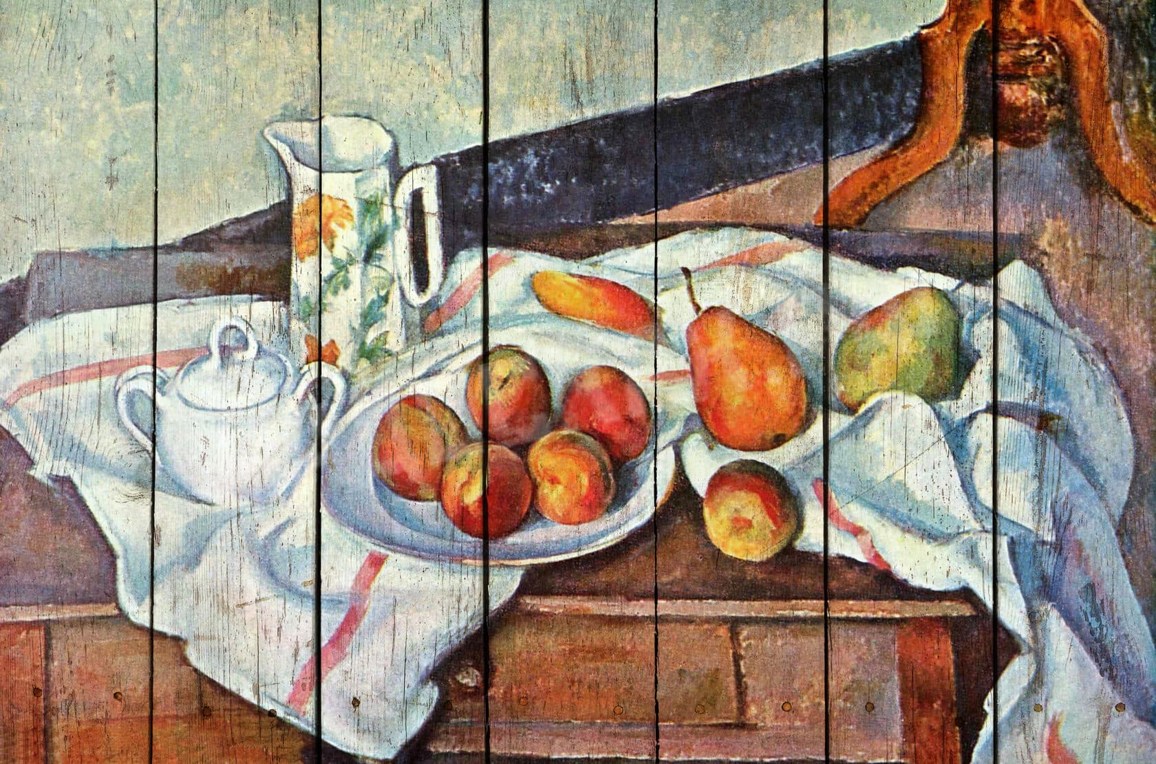 Картина на досках Поль Сезанн. Персики и груши