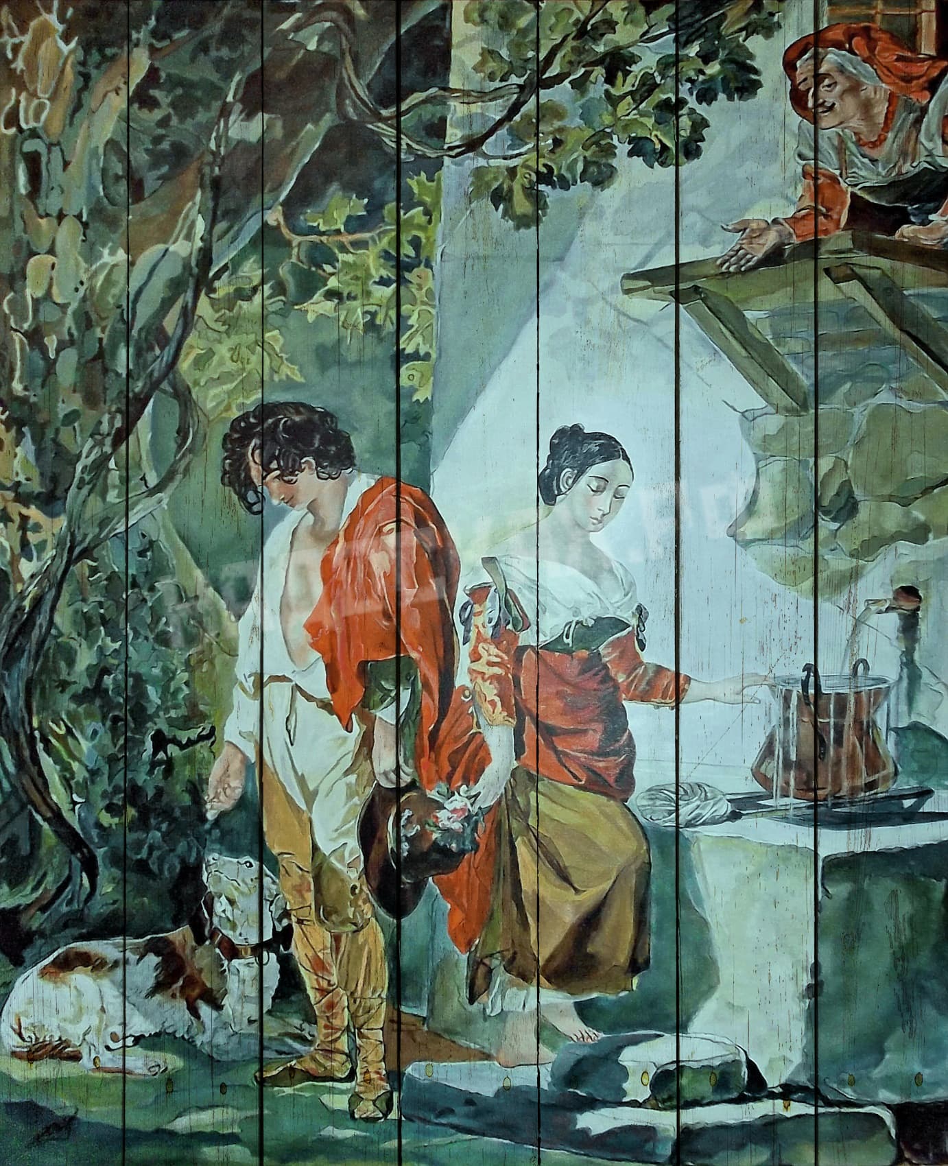 Картина на досках Карл Брюллов. «Прерванное свидание», 1827 г.
